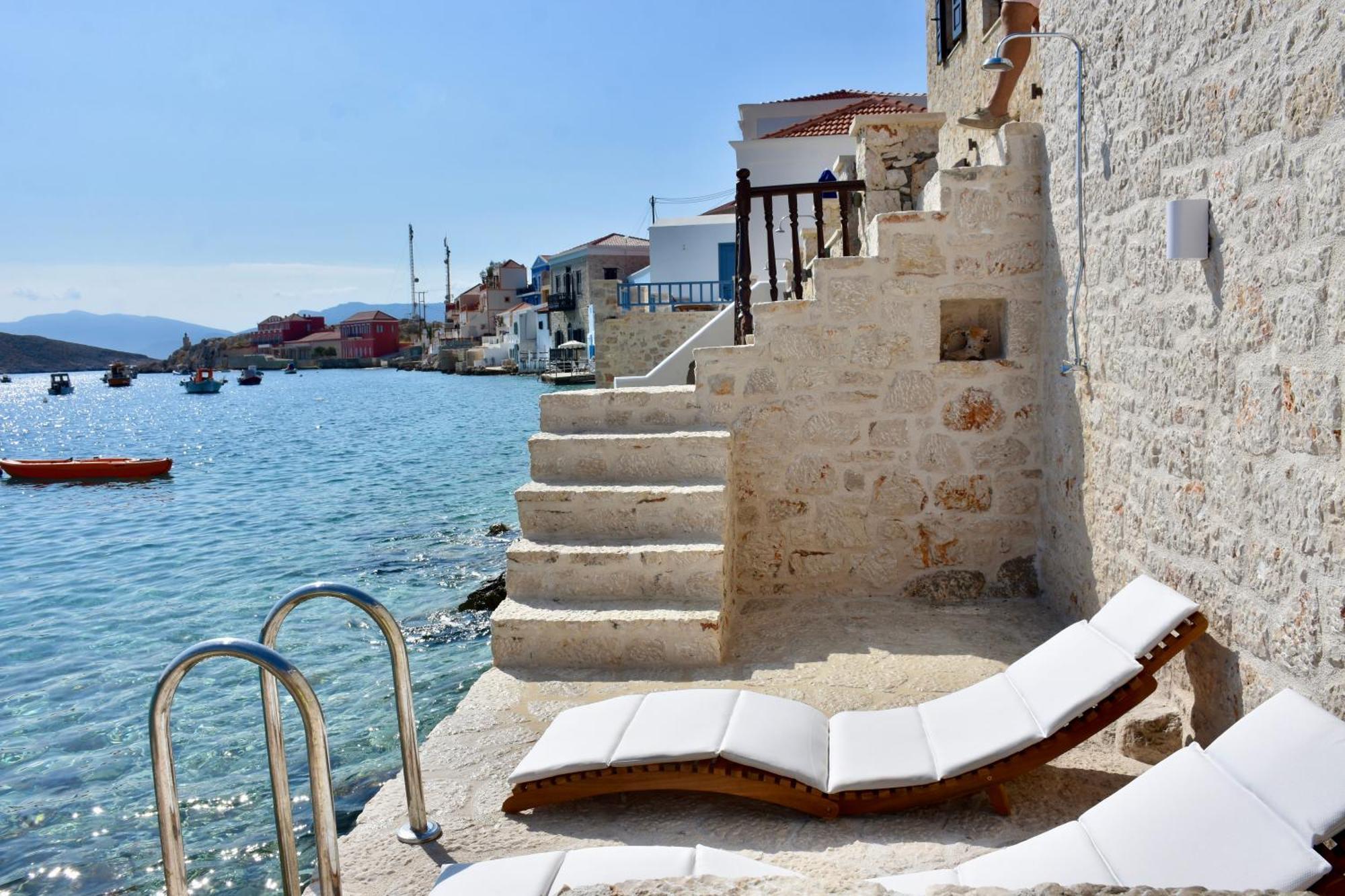 Salt Retreat - Seafront Villa Chalki Town 외부 사진